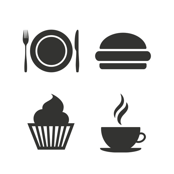 Food icons. Muffin cupcake - Vector, afbeelding