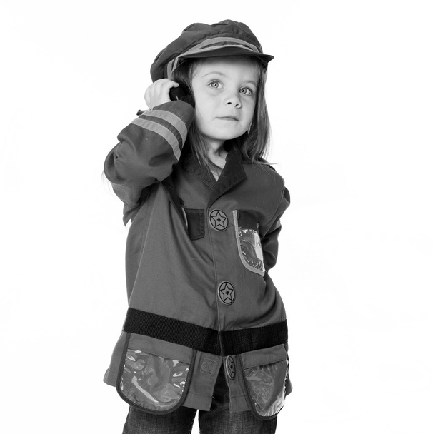 dziewczynka w kostium policji - Zdjęcie, obraz