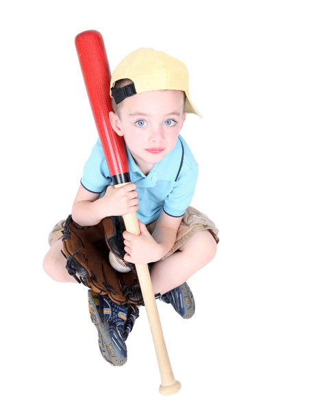 Young preschool boy holding bat - Fotografie, Obrázek