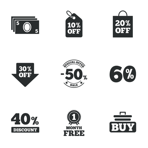 Sale discounts icons - Vektor, kép