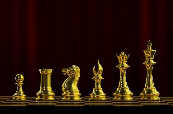 ゴールドのチェス. - 写真・画像