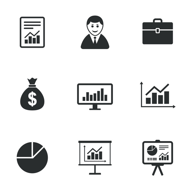Statistics, accounting icons. Charts signs. - Vector, imagen