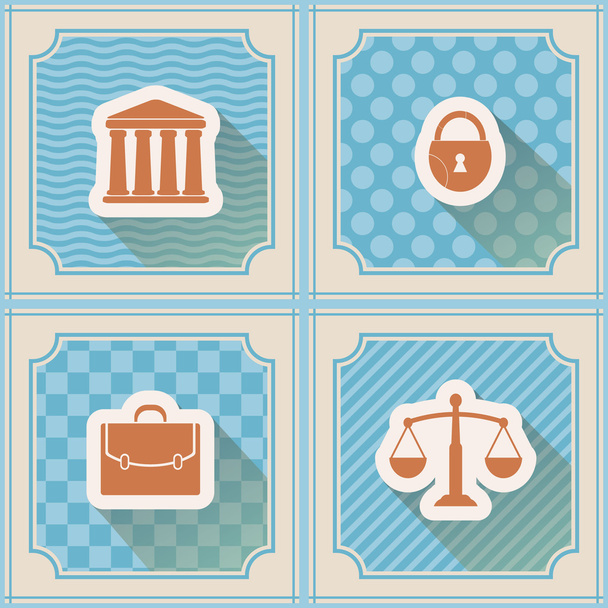 Seamless background with symbols of law and courts - Vector, Image