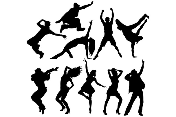 silhouetten van dansers vector-elementen. - Vector, afbeelding