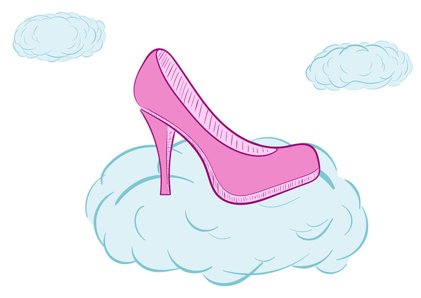Shoe on a cloud - Vector, Image