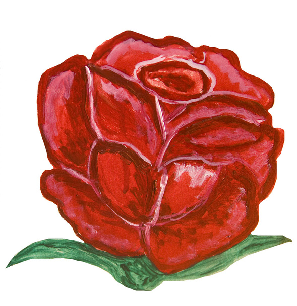 Rosa vermelha, pintura
 - Foto, Imagem