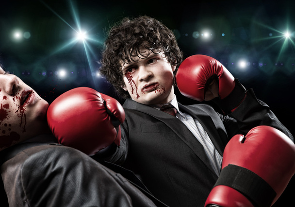 businessmen with boxing gloves - Фото, изображение