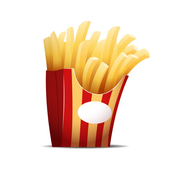 french Fries in box - Вектор,изображение