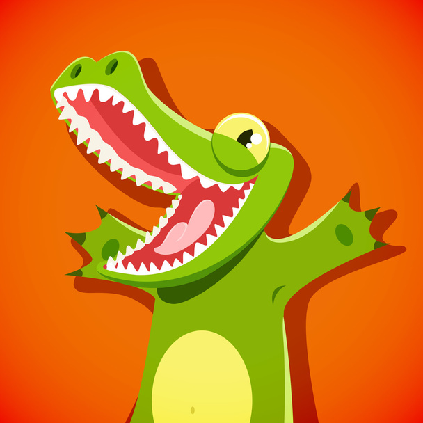 Funny cute crocodile - Vettoriali, immagini