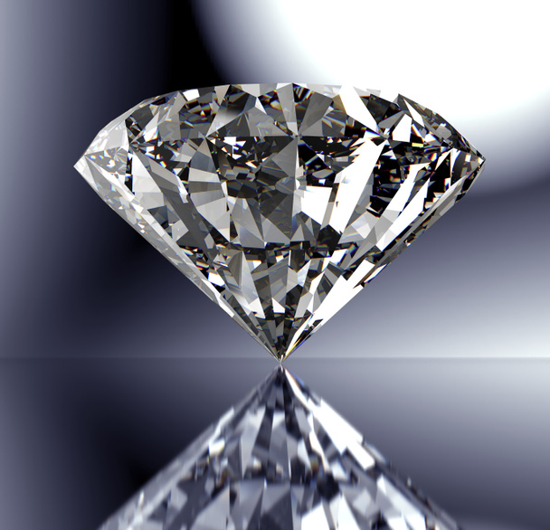 perfecte diamant geïsoleerd op glanzende achtergrond met uitknippad - Foto, afbeelding
