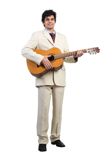 Businessman playing guitar - Foto, afbeelding