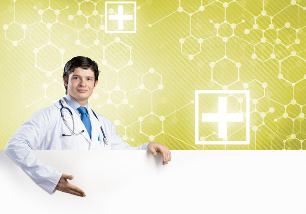 doctor holding banner - Photo, image