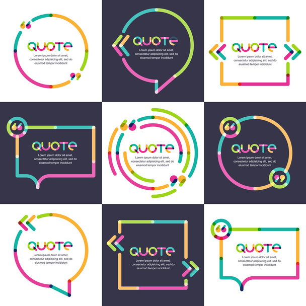 Vector set of quote forms template. Multicolor trendy background - Vektor, obrázek