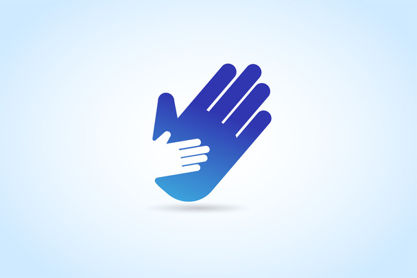Hands care silhouette logo concept - Vector, Image