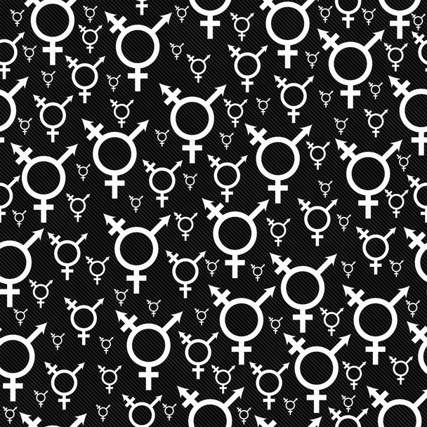 White and Black Transgender Symbol Tile Pattern Repeat Backgroun - Φωτογραφία, εικόνα