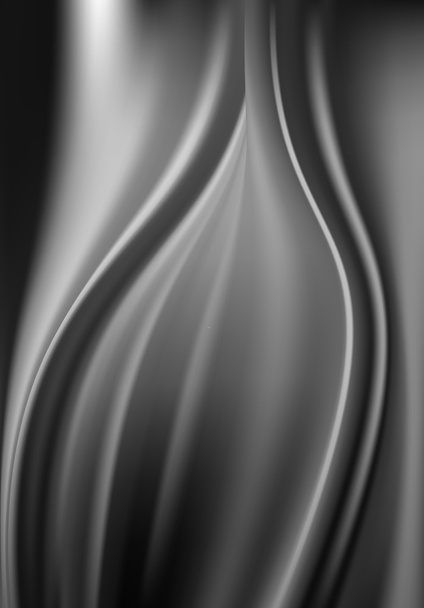 seidiger Satinvorhang mit welligen Mustern schwarze Farbe - Vektor, Bild