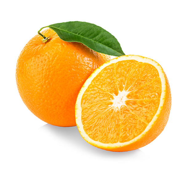 Orange fruit isolated on a white background. - Foto, Imagen