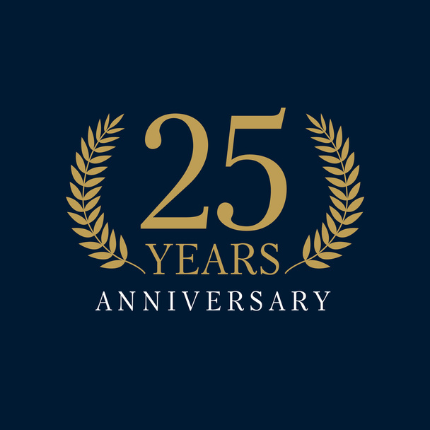25 aniversário logotipo real
 - Vetor, Imagem