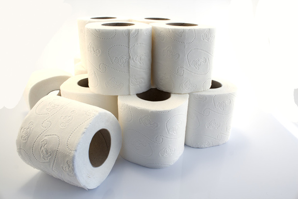 WC-papír tekercs elszigetelt fehér - Fotó, kép