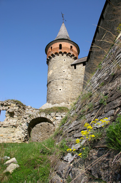 Il castello medievale con un sacco di torri e merli è in th
 - Foto, immagini