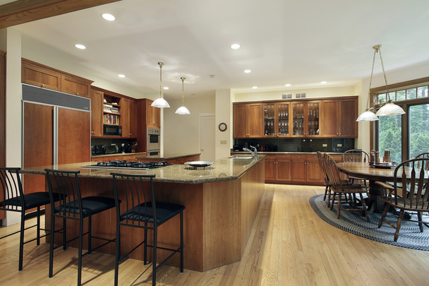 Kitchen with "L" shaped center island - Photo, Image