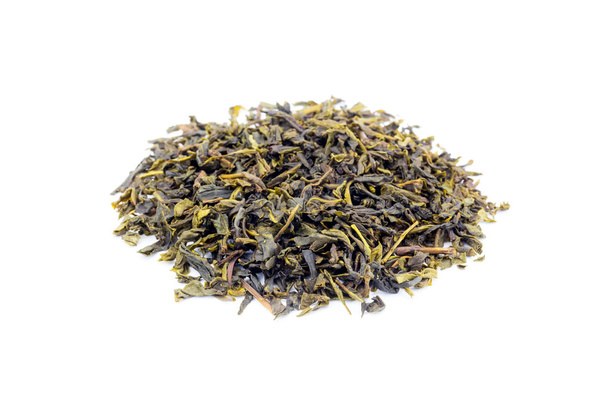 tas de thé vert lâche Earl Grey sur blanc
 - Photo, image