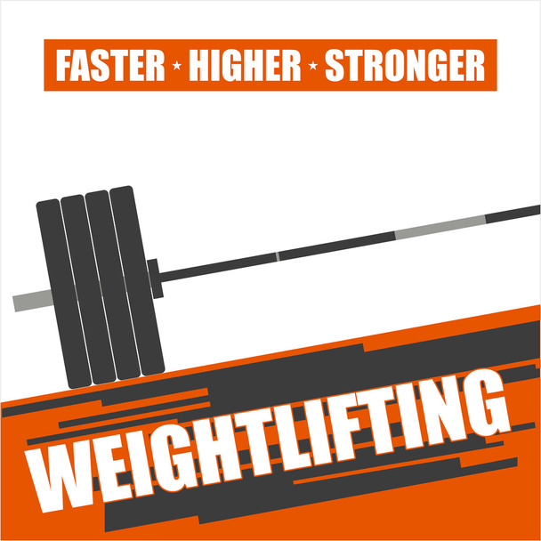 Weightlifting poster. - Vector, Image