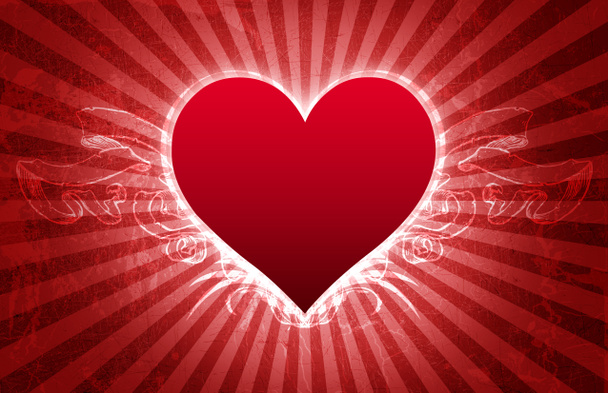 Big Heart Grunge Valentinskarte - Foto, Bild