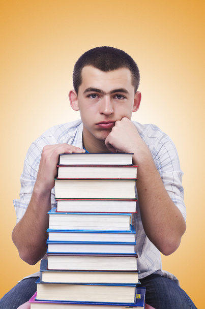 Student with lots of books - Foto, immagini