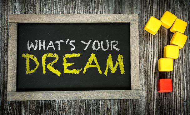 Wat is jouw droom? op schoolbord - Foto, afbeelding