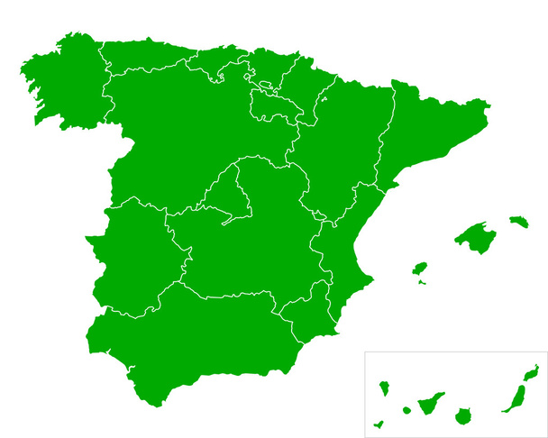 Карта Испании
 - Вектор,изображение