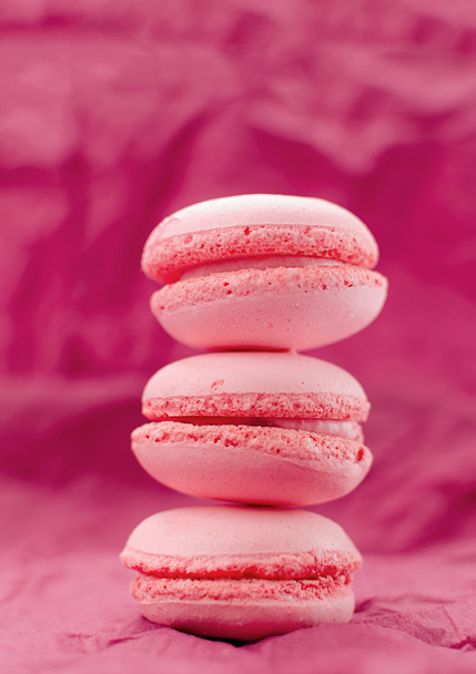 Three pink macaroons - Фото, зображення