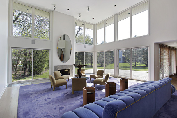 Family room with two story windows - Photo, Image