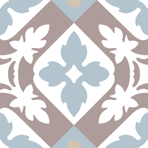 Portuguese tiles pattern. Vintage background - Victorian ceramic tile in vector - Vector, Image