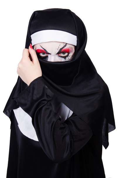 Страшная монахиня в концепции Хэллоуина
 - Фото, изображение