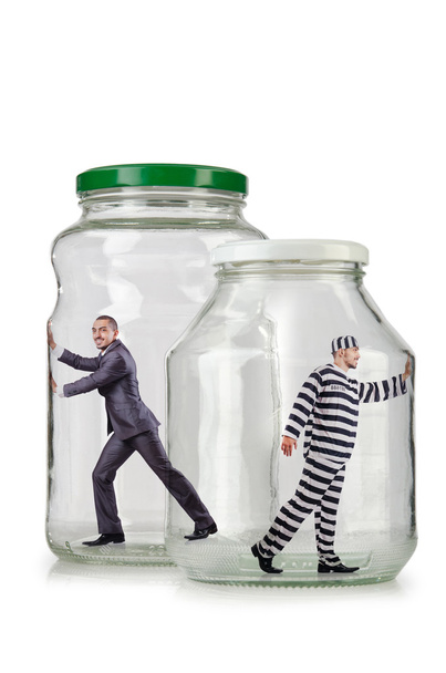 Personas atrapadas en el frasco de vidrio - Foto, Imagen