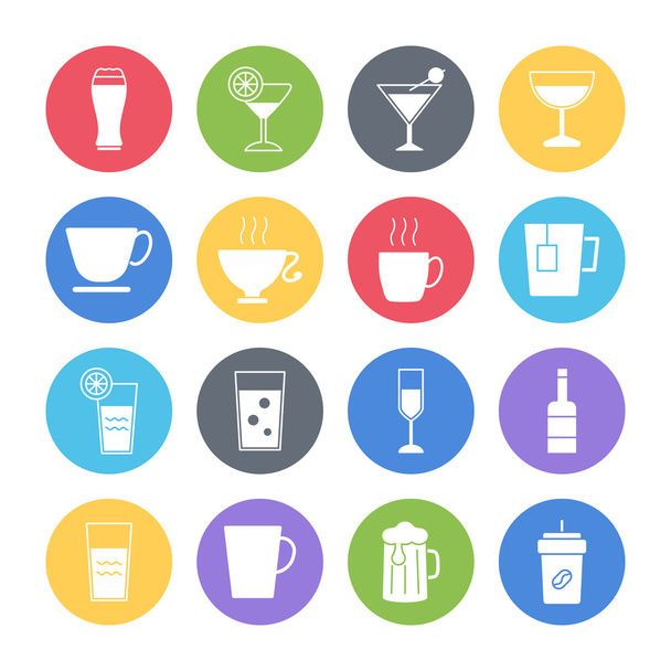 drink icons set - Vector, Image