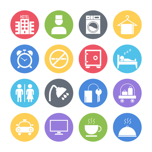 hotel icons set - Vector, Image