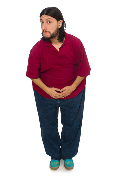 Muž s nadváhou izolovaný na bílém - Fotografie, Obrázek