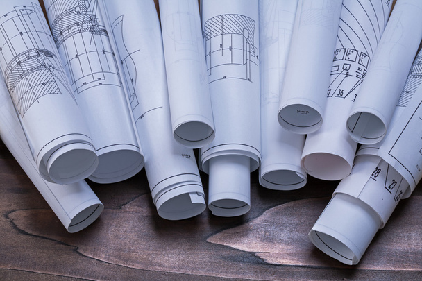 Rolls of construction plans - Photo, Image