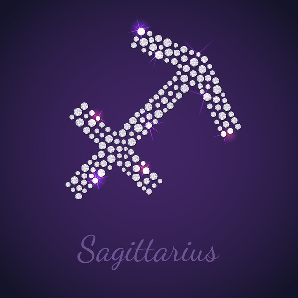 Diamond zodiac Sagittarius - Vector, Imagen