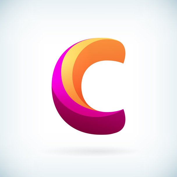 Modern twisted letter c - Vector, afbeelding
