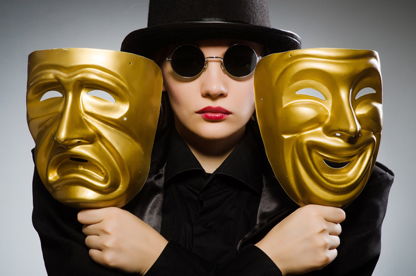 Mujer con máscara en concepto divertido - Foto, Imagen