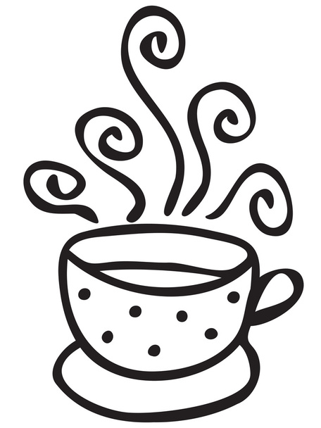 Cup of coffee with swirls - Vetor, Imagem