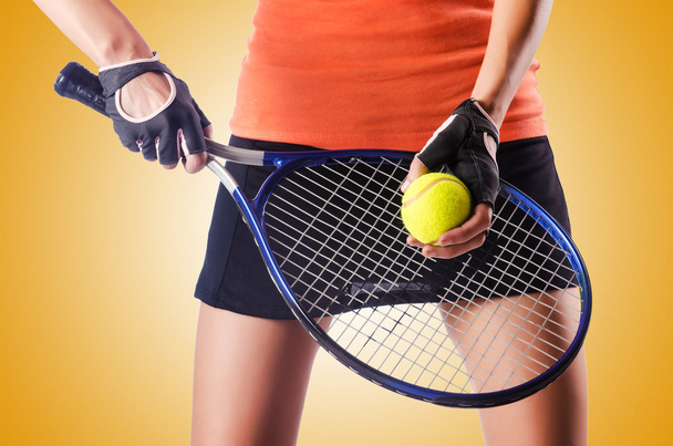 女性のテニス - 写真・画像