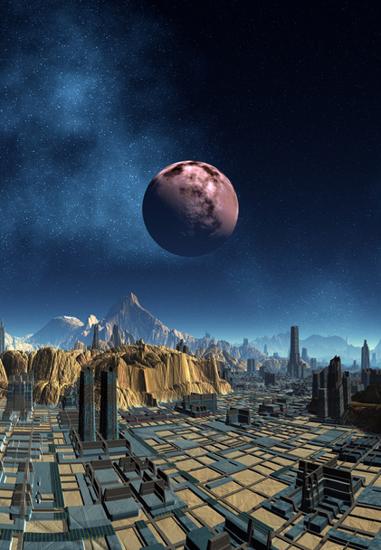 Ciudad extraterrestre futurista - Obras de arte de ordenador
 - Foto, imagen