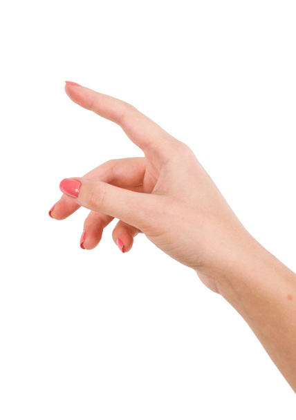 mano femenina tocando o señalando algo
 - Foto, imagen