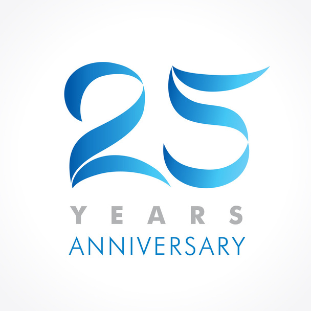25 verjaardagslogo blauw - Vector, afbeelding
