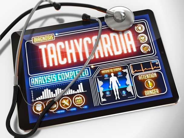 Tachycardia on the Display of Medical Tablet. - Foto, afbeelding