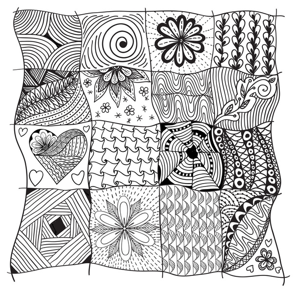 geometric floral doodle pattern - Вектор, зображення